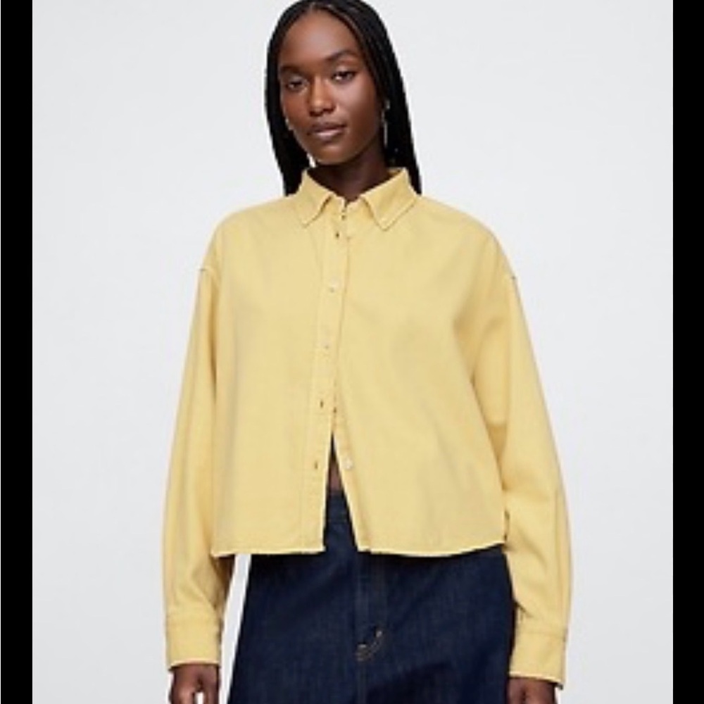 Gap UltraSoft Denim Crop Big Shirt